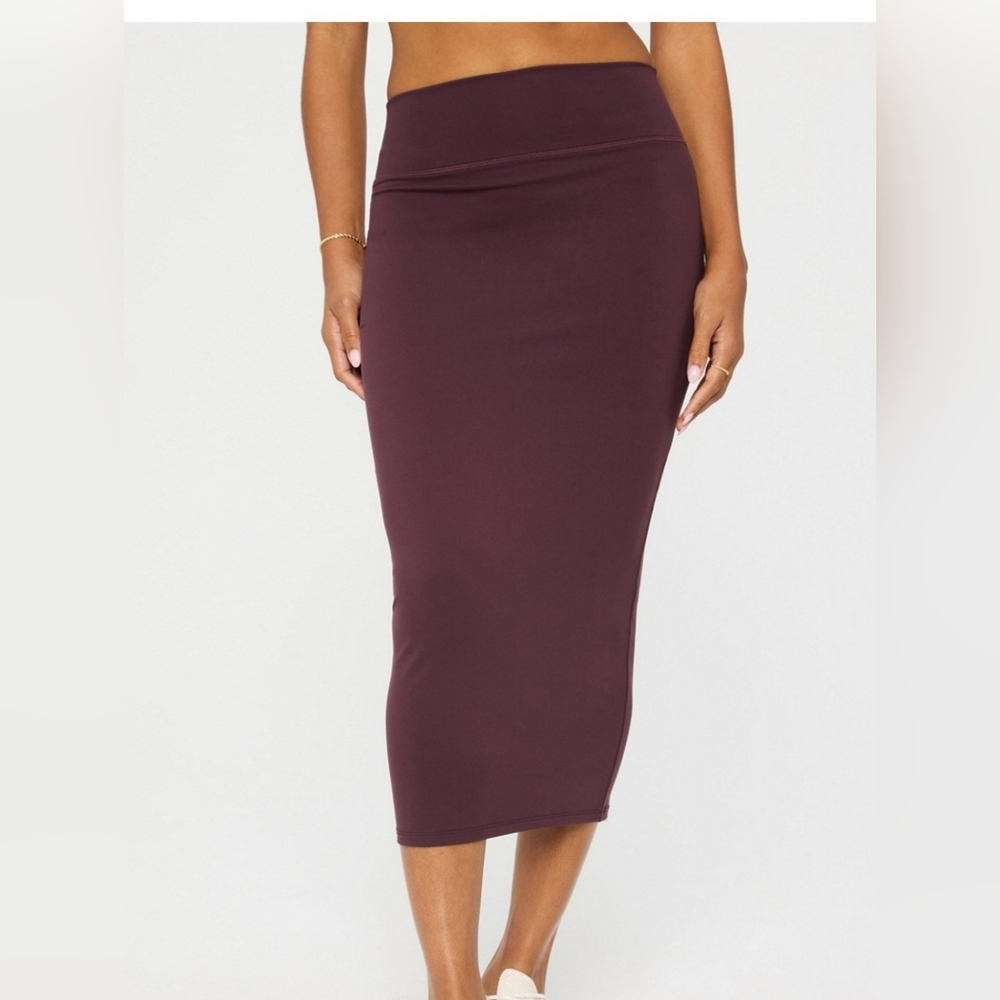 Fabletics Oxblood PureLuxe Midi Skirt